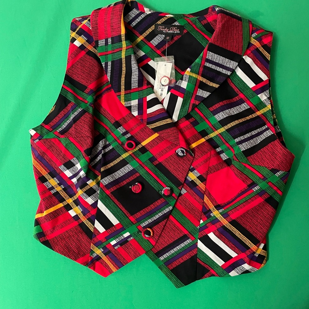 Trashy Diva Mad Plaid Multicolor Plaid Vest